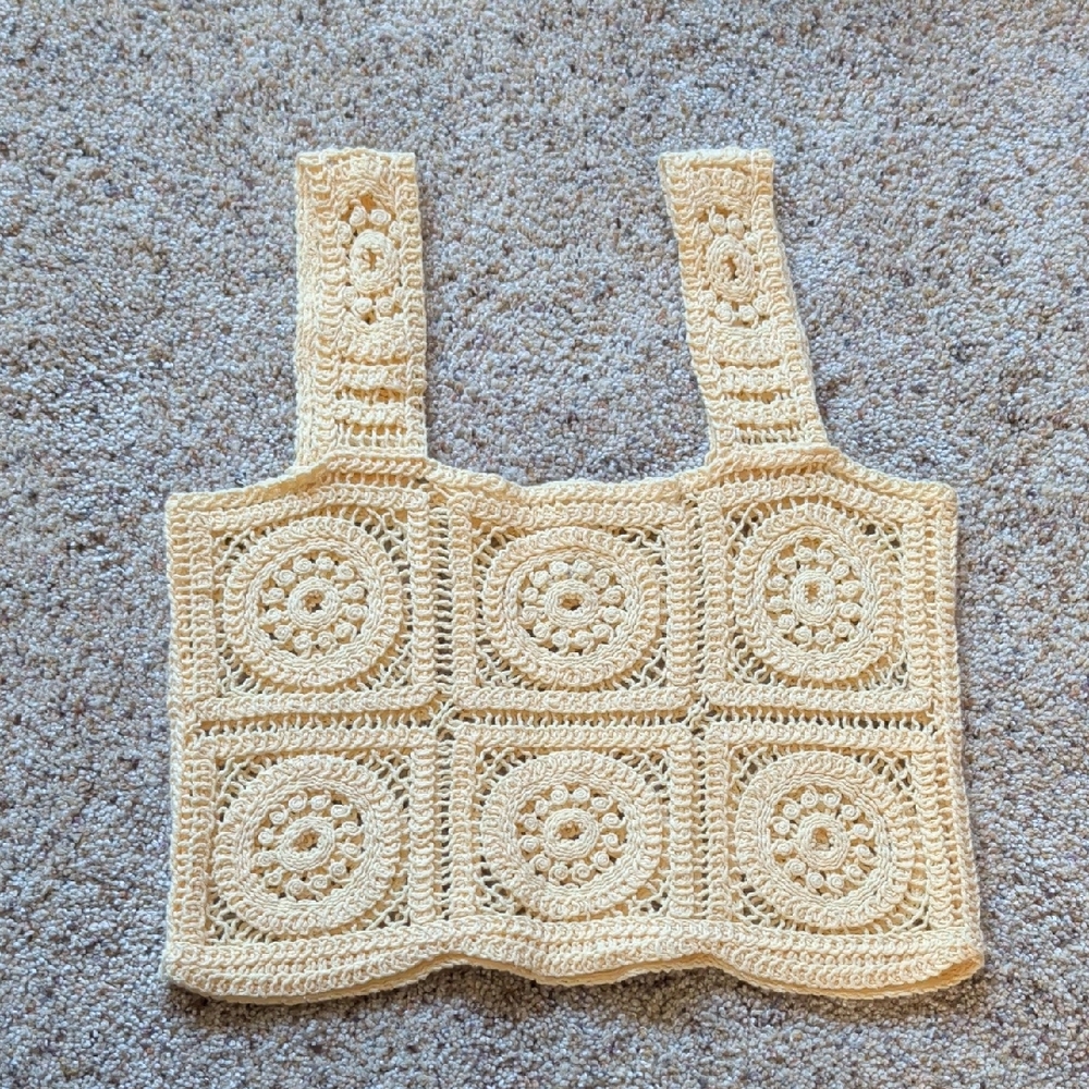 Full Tilt Crochet Tank Top in Beige
